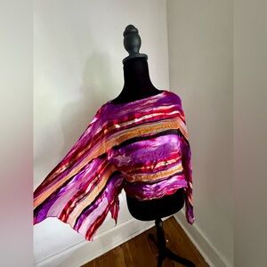 vintage 90s Dana Buchanan silk sheer top in a women's size small